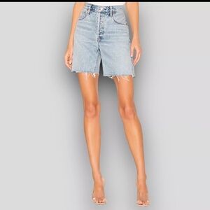 AGOLDE Rumi Ultra High-Rise Denim Bermuda Shorts